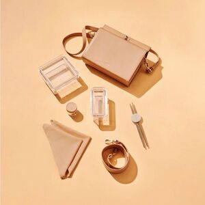 “The Lunch Kit” (Inka) Tan bag with modular InvisiSeal containers and sauce pot